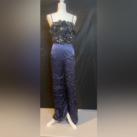 Badgley Mischka Rose Sequin Jumpsuit, size - Picture 11 of 13